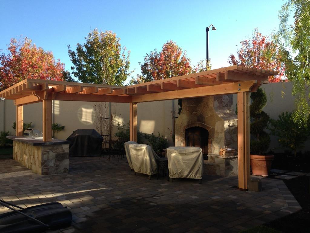 Arbor, Outdoor Kitchen and Fireplace San Ramon