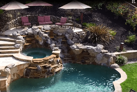 New Swimming Pool with water feature