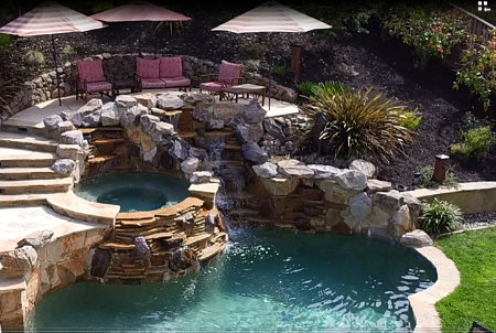 New Swimming Pool with water feature
